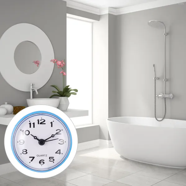 Horloges murales Sucker Clock étanche salle de bain silencieuse pour alarme suspendue cuisine anti-buée ventouse minuterie