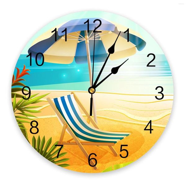 Orologi da parete Summer Beach Palm Trees Home Decor Cucina moderna Camera da letto Living Clock