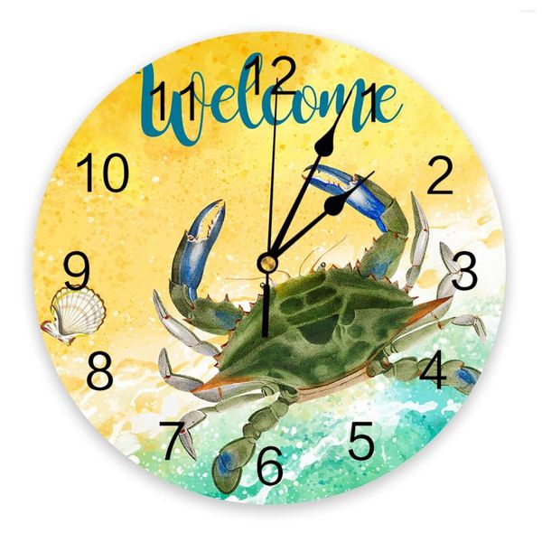 Horloges murales été plage vagues crabes horloge Design moderne salon décoration cuisine silencieux décor à la maison