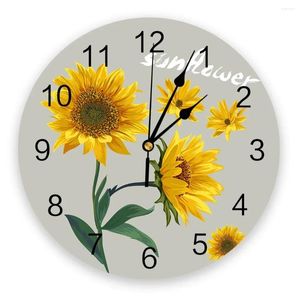 Relojes de pared Reloj 3D de girasol Diseño moderno Breve decoración de sala de estar Cocina Reloj artístico Decoración del hogar