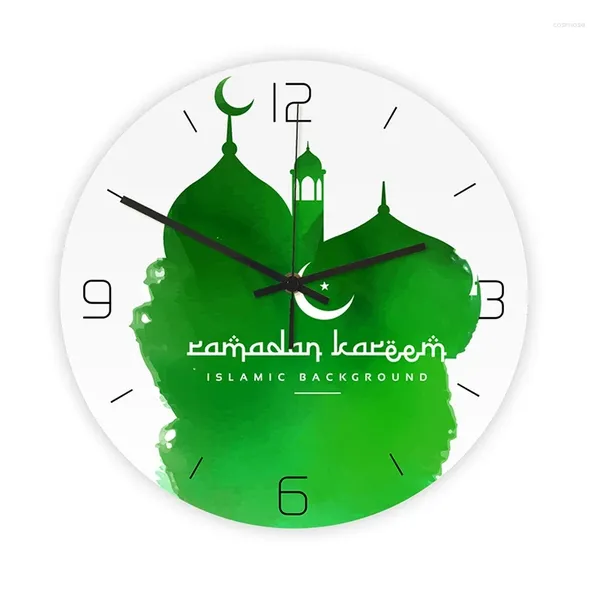 Horloges murales sv-musulman eid al-fitr horloge acrylique vintage rond de la maison conception de chambre à coucher décoration de salon art facile à lire la montre