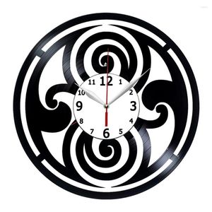 Horloges murales Symbole Record Horloge Design graphique Décor Fait à la main Maison Cadeaux pour elle
