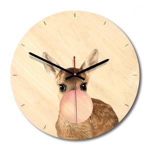 Horloges murales le 2022 en bois Animal bouillonnant Couple rétro horloge européenne créative chambre salon décoré gratuit