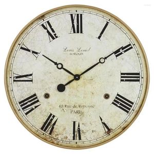 Horloges murales L'horloge a un design et un savoir-faire de haute qualité avec un cadre en métal à cadran numérique romain à l'ancienne