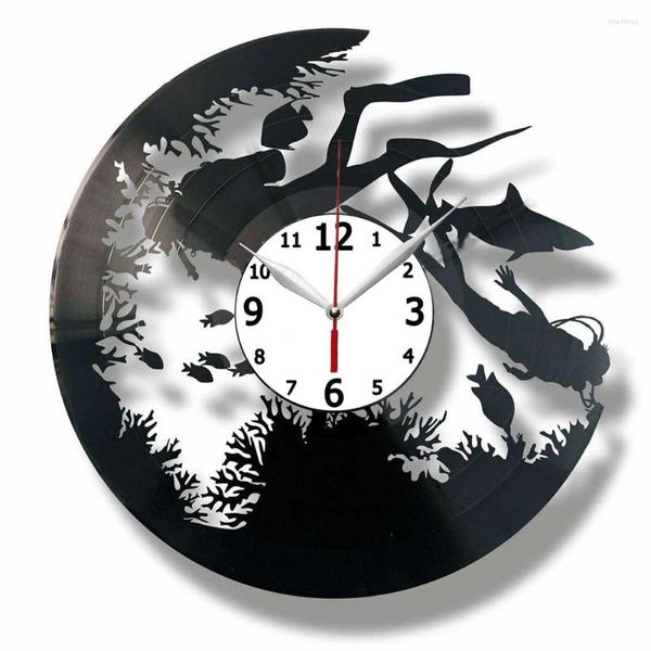Horloges murales THE DIVERS Record Clock Moderne Maison Vintage Décoration 3D Décoratif Suspendu Art Décor
