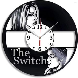 Horloge Murale The Switch Record Clock Compatible 12 Pouces (30cm) Noir Idées Cadeaux Surprise Amis Et Famille Anniversaires Décor A
