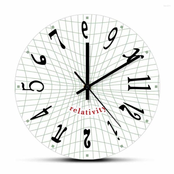 Relojes de pared Teoría de la relatividad Reloj moderno Decoración para el hogar Símbolos de física Impresión de arte Estudio Reloj de barrido silencioso para físico