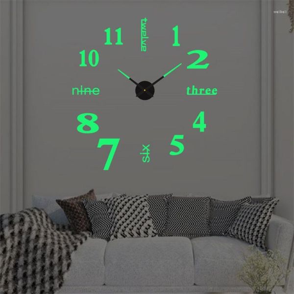 Relojes de pared Ticktockery sin marco moderno reloj 3D espejo pegatina sala de estar estéreo decorativo