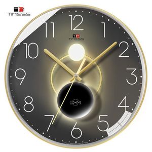 Relojes de pared Reloj de pared TIMESS con luz y sombra silenciosas para dormitorio, diseño moderno, reloj de moda para el hogar para sala de estar, reloj de pared minimalista moderno 230310