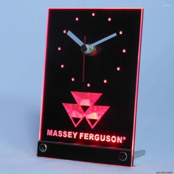 Horloges Murales Tnc0177 Massey Ferguson Tracteur Table Bureau Horloge LED 3D