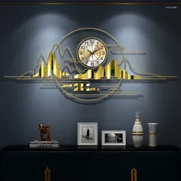 Wandklokken Traditioneel Chinees Horloge Gouden Metaal Luxe Mode Onregelmatige Unieke Zegar Scienny Huisaccessoires EI50WC