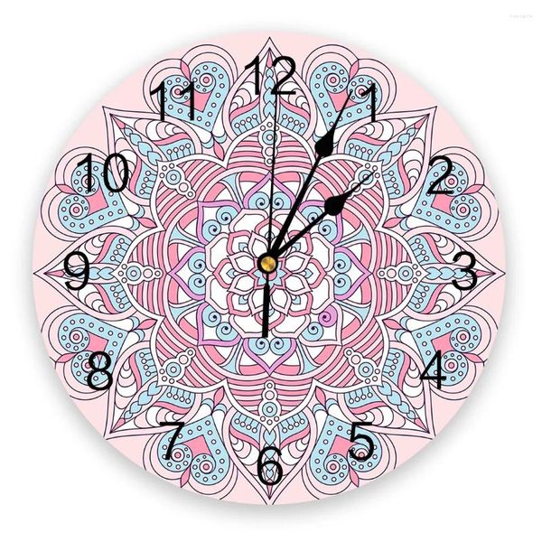 Horloges murales Horloge rose traditionnelle Design moderne Autocollants Décor à la maison Salon Chambre numérique Montre