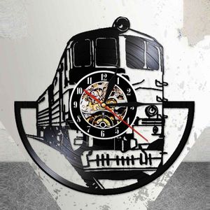 Wandklokken Trein Cut Longplay Watch Transport Railroad Record Lichtlamp Vintage 3D Quartz Clock Satt