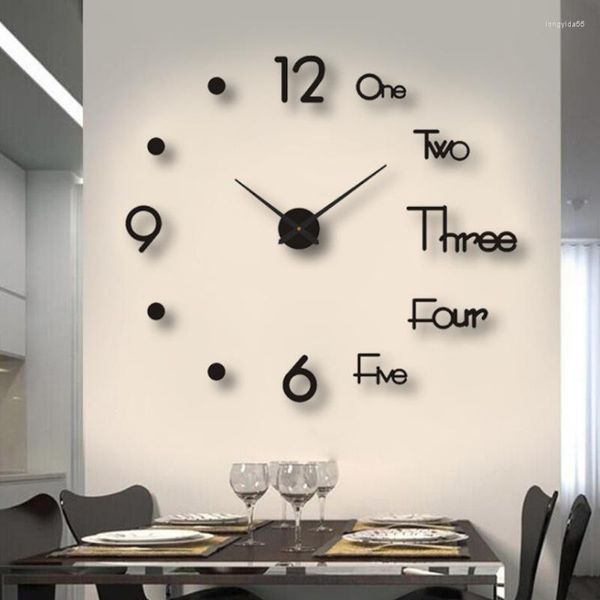 Horloges murales tendance ménage avec aiguilles horloge lumineuse silencieuse créative bricolage chiffre romain 3D pour décor de chambre/salon