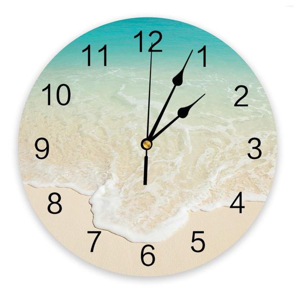 Horloges murales Tropical Beach Sand Spray Home Decor Modern Kitchen Room Bedroom Living Clock