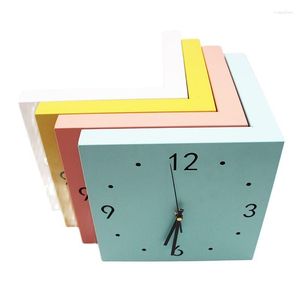 Wandklokken Tweezijdige klok Modern Design Hollow Silent Large Watches Home Decor Living Room Corner Corner Relo Klok Gift SC654