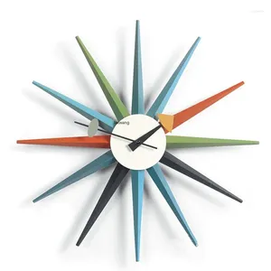 Relojes de pared Sunburst Sunburst Sunburst Nelson Beech Madera Minimalista Moderna simple creatividad