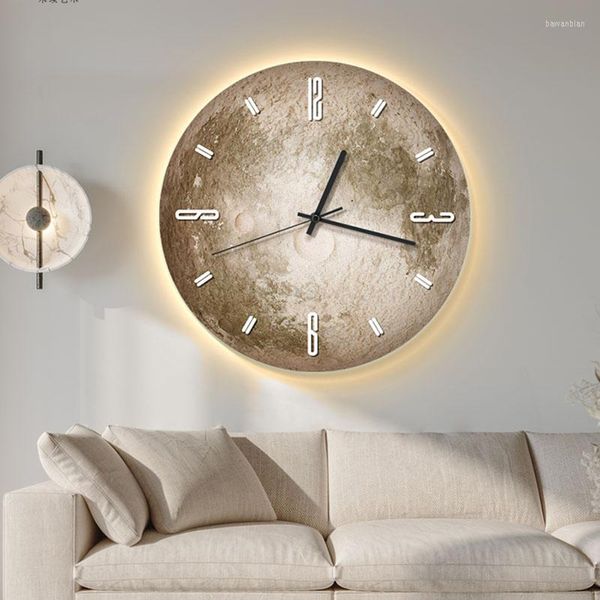 Horloges murales uniques mains électroniques cachées LED cadre funky salon baguette Uhr chambre décoration WW50WC