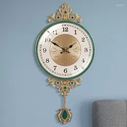 Relógios de parede Relógio de luxo exclusivo moda retro latão sala de estar fantasia elegante original design moderno reloj pared decoração de casa