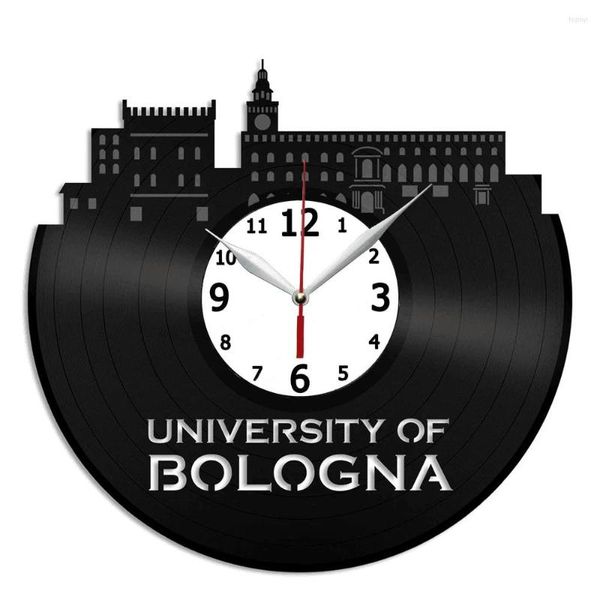 Relojes de pared Reloj de arte de la Universidad de Bolonia de 12 pulgadas - Idea de decoración de la habitación del hogar Regalo hecho a mano para un amigo