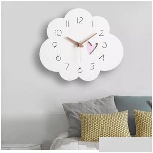 Relojes de pared inusuales modernos silenciosos de madera con pilas relojes de moda sala de estar pequeño reloj de pared artículos de decoración del hogar Dro Dhamh