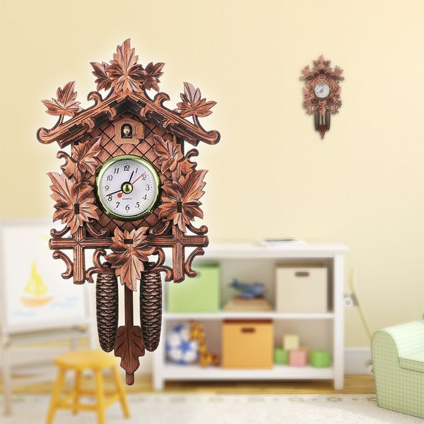 Relojes de pared Cuco Vintage Reloj de pared Arte Chic Péndulo Craft Craft Bird Wood Decoración para colgar para el restaurante Home Cafe Restaurante 230814