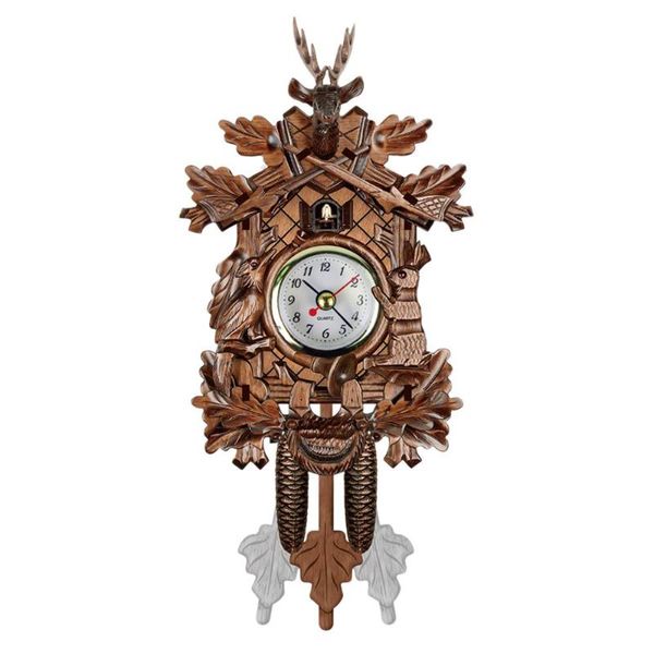 Horloges murales Vintage Home décoratif oiseau horloge suspendue bois coucou salon pendule artisanat art pour maison