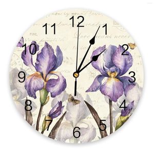 Wandklokken Vintage Iris Vlinder Rustieke Klok Grote Moderne Keuken Eetkamer Ronde Slaapkamer Stil Hanghorloge