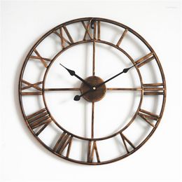 Horloges murales Vintage grande horloge style européen fer rétro créatif décor à la maison montre design indépendant