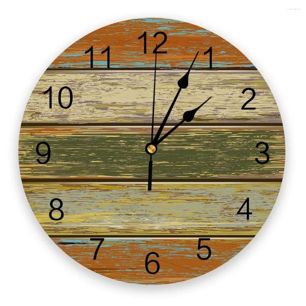 Horloges murales Vintage Old Wood Board Texture 3D Horloge moderne Design Modern Living Room Decoration Kitchen Art Watch Home Decor