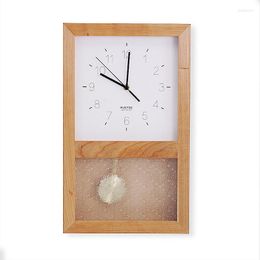 Wandklokken Vintage Pendulum Clock Nordic Modern Wood Home Decor Zwart Walnoot Silent Watches Living Room Decoratie