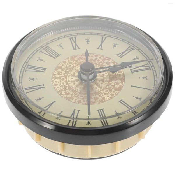 Relojes de pared Reloj de cuarzo vintage Insertar reemplazo en miniatura para manualidades redondo simple