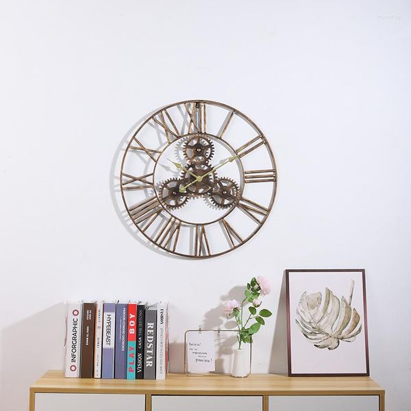Relojes de pared Vintage Silencio Silencio Decoración Mecanismo Arte Inusual Metal Relogs Design de hogar Diseño gratuito Envío gratuito