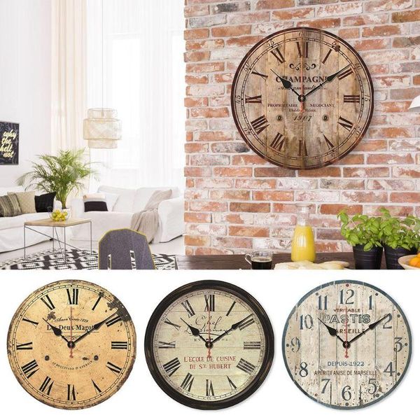 Horloges murales Style Vintage horloge Art cuisine minimaliste alimenté par batterie décoratif décor à la maison montre suspendue