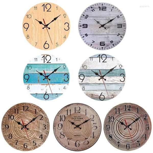 Horloges murales Vintage horloge en bois suspendu ornement en bois temps décoratif pour la maison chambre décoration livraison directe