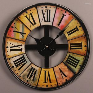 Relojes de pared Reloj de madera vintage Gran Shabby Chic Rústico Cocina Hogar Estilo antiguo Sala de estar Decorativo