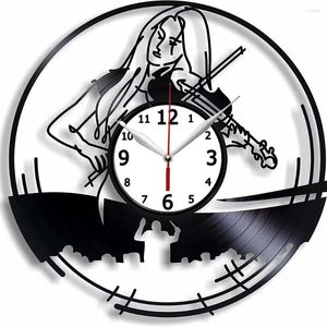 Horloges Murales Violon Musique Décor - Cadeau Pour Femme Idée Faite À La Main Horloge De Noël 12 Pouces