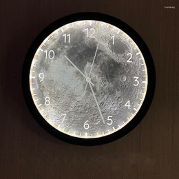 Wandklokken Spraakgestuurde LED-klok Modieus Slaapkamer Woonkamer Horloge Intelligent Luminous Moon Design ZC753