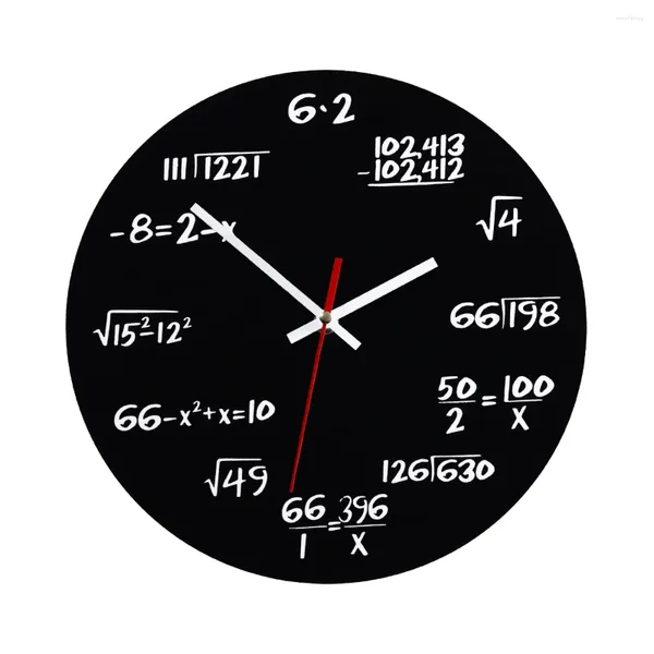 Wanduhren VORCOOL Kreative Mathematik-Tafeluhr, Lehrergeschenk für Klassenzimmer, Zuhause, Büro (schwarz)