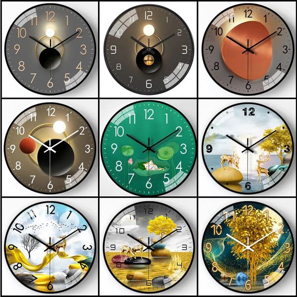 Horloges murales horloge murale 8 pouces mode moderne personnalité art muet salon luxe 231030