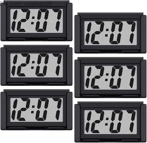 Relojes de pared Relojes de pared 6pcs Mini Car Clock Auto Truck Dashboard Time Convenient Durable Autoadhesivo Soporte Vehículo Electronic Digital para Z230705