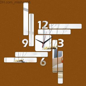 Horloges murales horloges murales nouvelle vie grand cristal 2022 quartz gros-chambre maison 3d montre moderne bricolage design vintage décoration Z230706