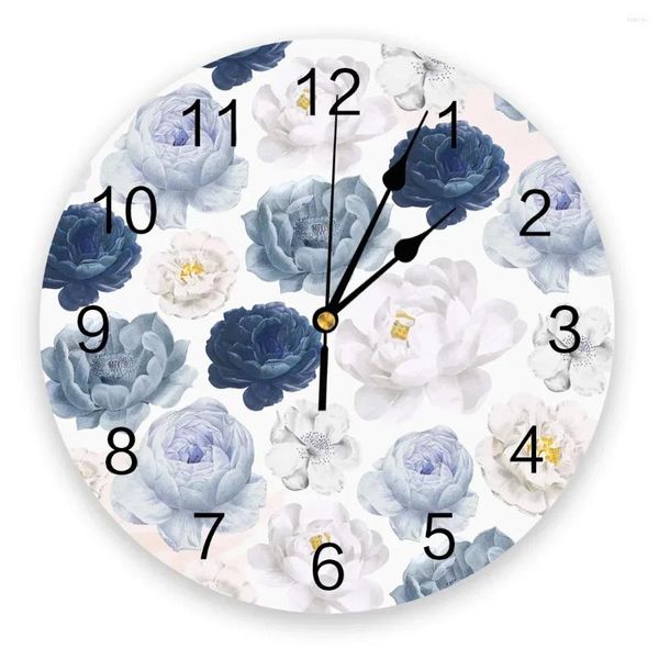 Horloges murales aquarelle fleurs texture horloge moderne conception de salon décoration de cuisine