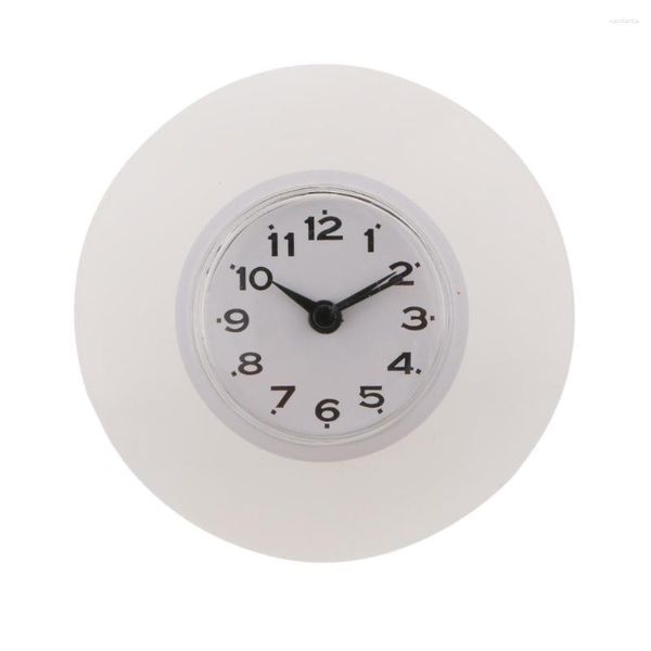 Relojes de pared impermeable cocina baño ducha reloj ventosa espejo de vidrio ventosa