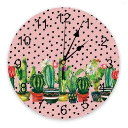 Wandklokken Wave Dot Cactus Aquarel Silent Home Cafe Office Decor Voor Keuken Kunst Groot 25cm