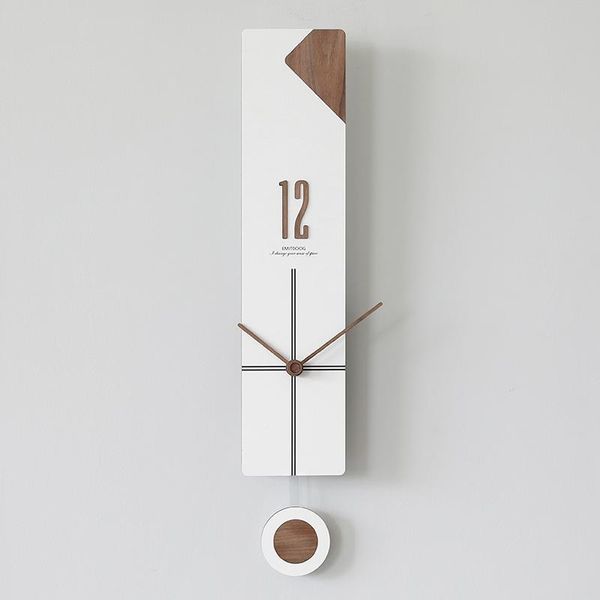 Relojes de pared números blancos reloj creativo personalizado dormitorio niños silencioso diseño nórdico Orologi Da Parete decoración del hogar EA60WC