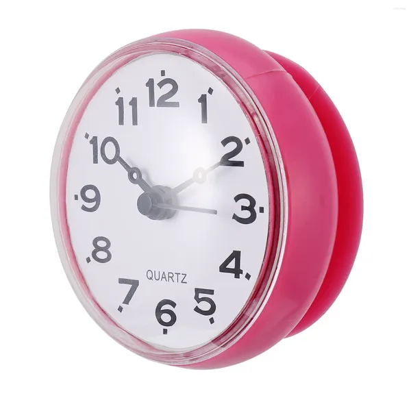 Relojes de pared Ventana Espejo Lechón Reloj Oficina Círculo Baterías Sin tictac Pvc Baño silencioso