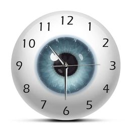 Wandklokken met schoonheid Contact Pupil Core Sight View Oogschaduw Silent Clock Optische winkel Nieuw horloge geschenk Q240509