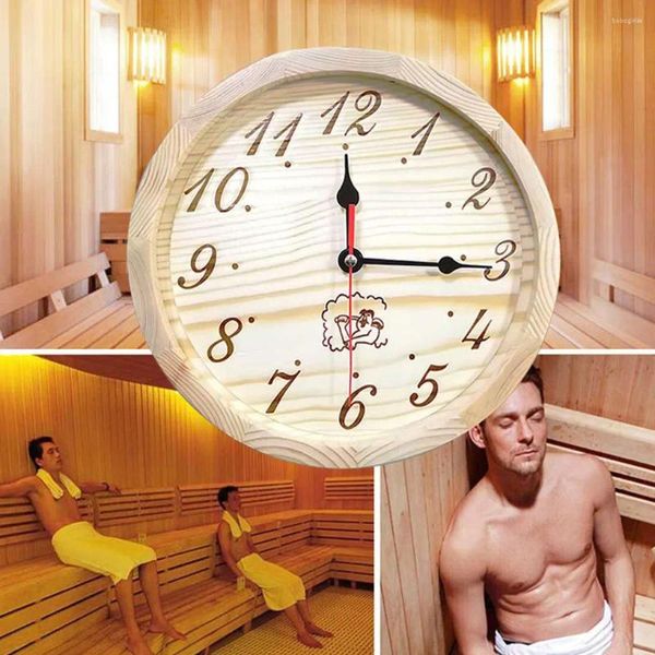 Relojes de pared Reloj de madera Accesorios para el hogar Dispositivo de sincronización Ahorro de espacio Temporizador de sala de vapor Suministros de sauna precisos Accesorio