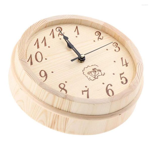 Relojes de pared Reloj de madera Dispositivo de sincronización Ahorro de espacio Decoración del hogar Resistencia a altas temperaturas Temporizador de sala de vapor Suministros de sauna precisos